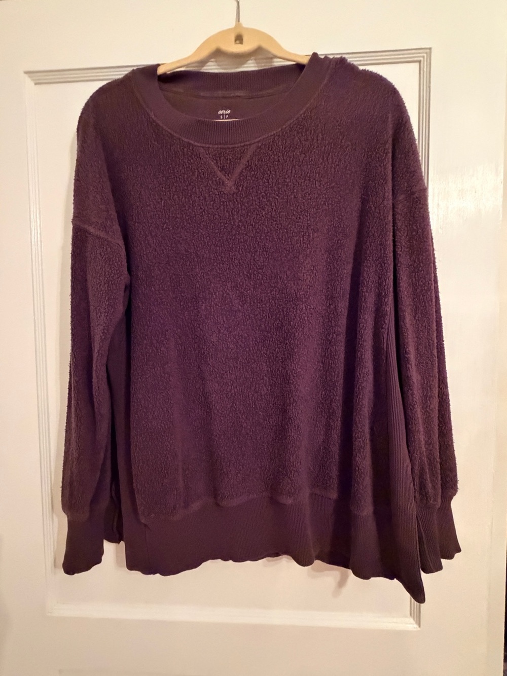 Aerie Cozy Plush Crewneck Sweater - Deep Plum